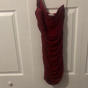 Princess Polly Deep Red Draped Mini Dress